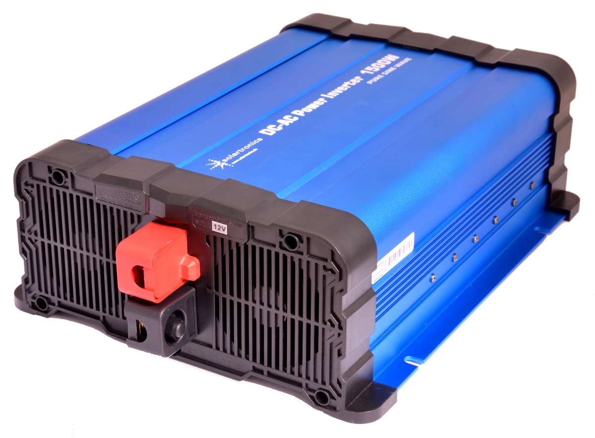 Solartronics Spannungswandler TS1500 12V Auf 230V – 1500W Dauer / 3000W Spitze, Reiner Sinus, USB, 2x Steckdose, Blau