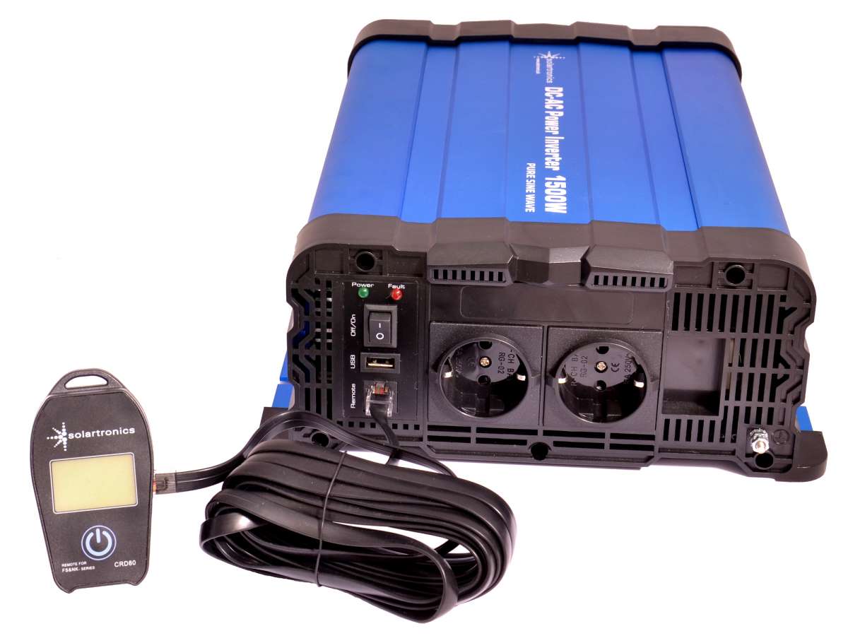 Solartronics DE80D Wand-Fernbedienung Mit Display Für TS-DE80D & FS-DR Wechselrichter – 5 M Cat6 Kabel, USB-A & USB-C Ladeports