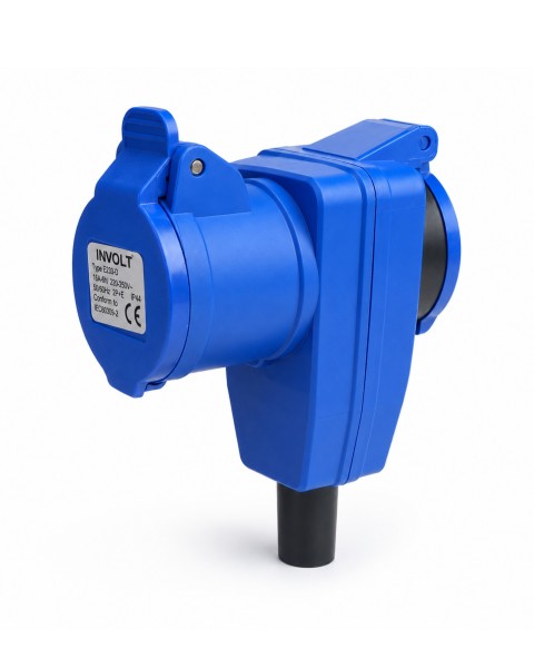 INVOLT Stromverteiler CEE 16A / 400V - 230V, Steckdosenverteiler mit FI-Schutzkontaktsteckdose